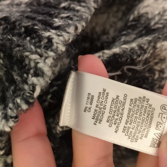 Michael Michael Kors chunky shoulder zipper tie dye black and white sweater XL - Picture 7 of 10